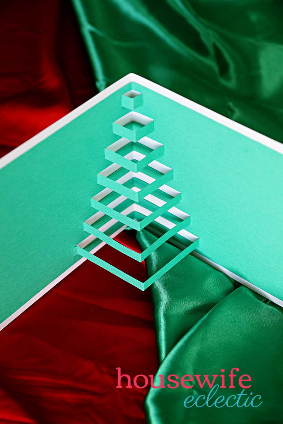 homemade pop-up christmas tree card (with free printable template